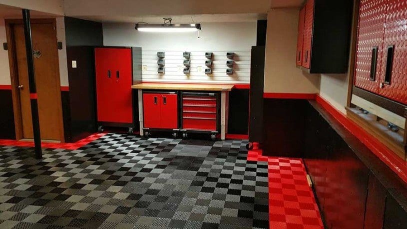 garage floor tiles cabinets after