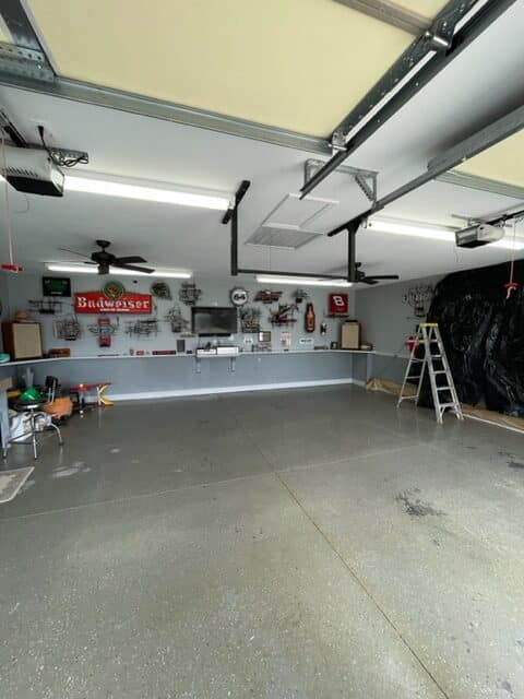 Garage with damaged epoxy