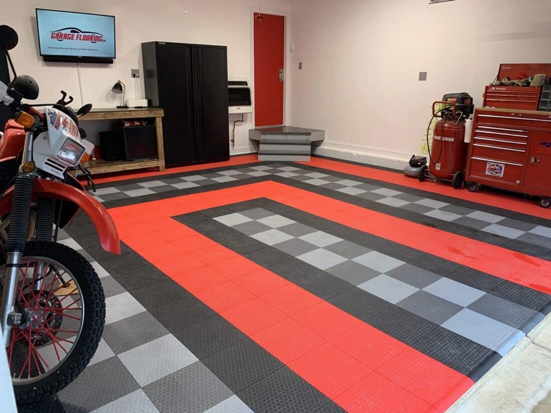Red 0 on garage floor