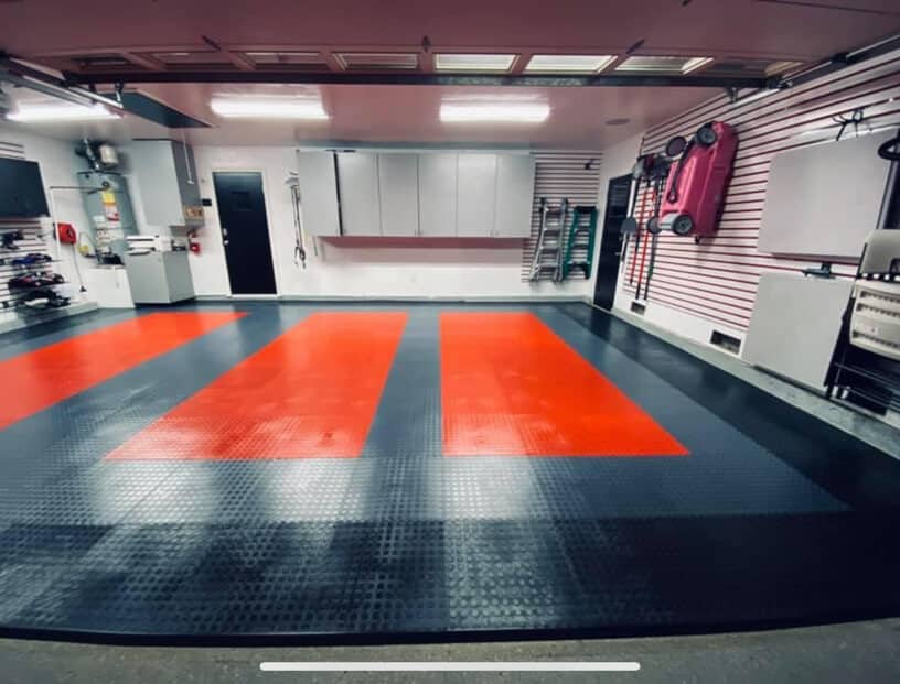 Red, Black, and Gray PVC Tiles